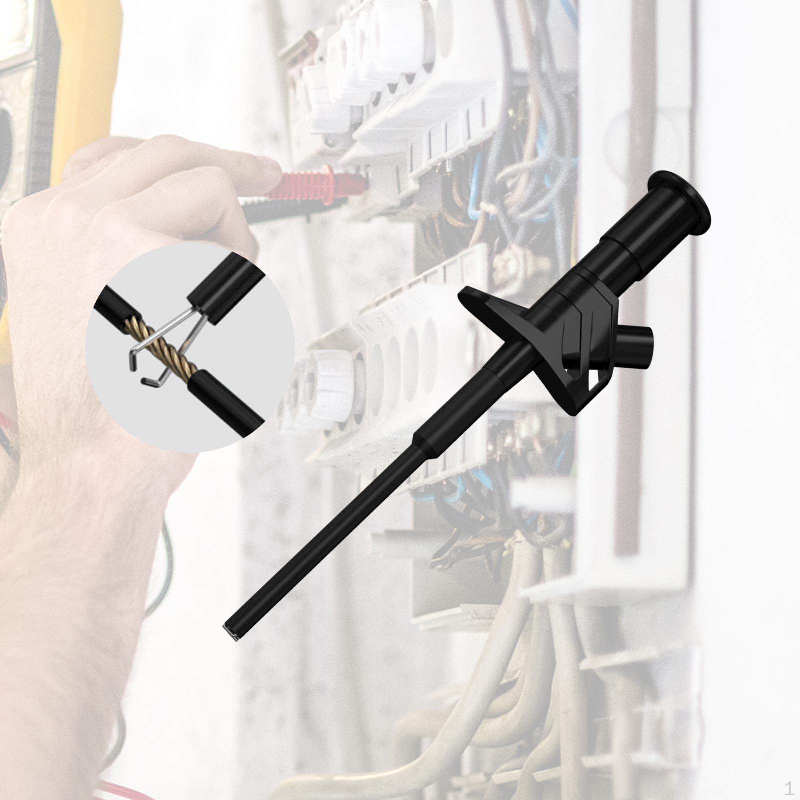 

Ізоляційний тестовий затискач 4 мм Банановий штекер Мультиметр Інструмент для ремонту Гачок Повністю ізольований Швидкий прокол чорний