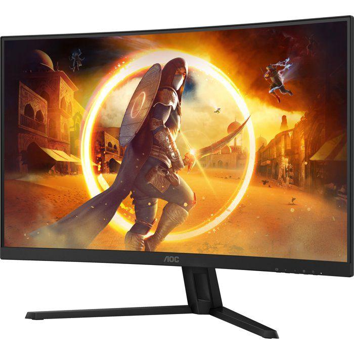 Curved Gaming PC Monitor - AOC - 32'' - QHD - 180Hz - Fast VA Panel - 0.5ms - CQ32G4VE