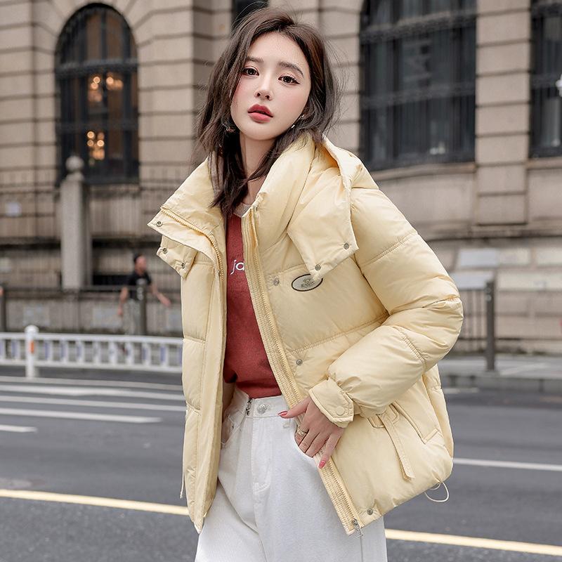 New Winter Cotton Jacket, Cotton Jacket, Hooded Fashionable and Versatile Simple Korean Version Loose Women's Cotton Jacket, Warm Bread Jacket