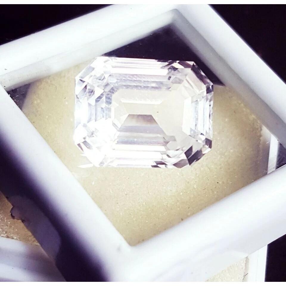Natural Awesome White Sapphire 10-12 Ct Radiant Certified Beautiful Gemstone