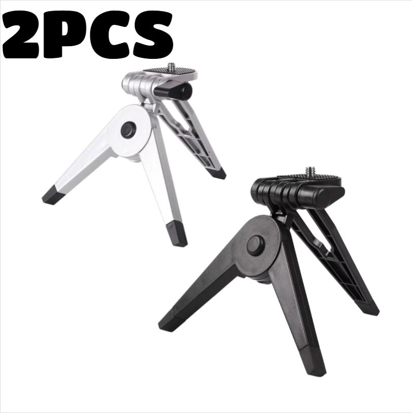 2 Stück Faltbares Stativ Universelles Tragbares Reise-Stativ Mini-Schreibtisch-Faltstativ für Canon Nikon DV-Camcorder Mobile Fotografie