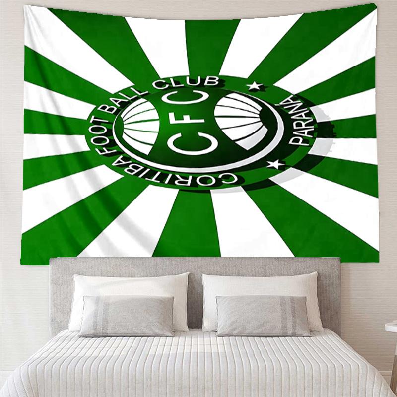 1PC Green Football Club Emblem Printed Tapestry Room Decoration Wall Hanging for Living Room Bedroom, dormitory, Birthday and Christmas gifts