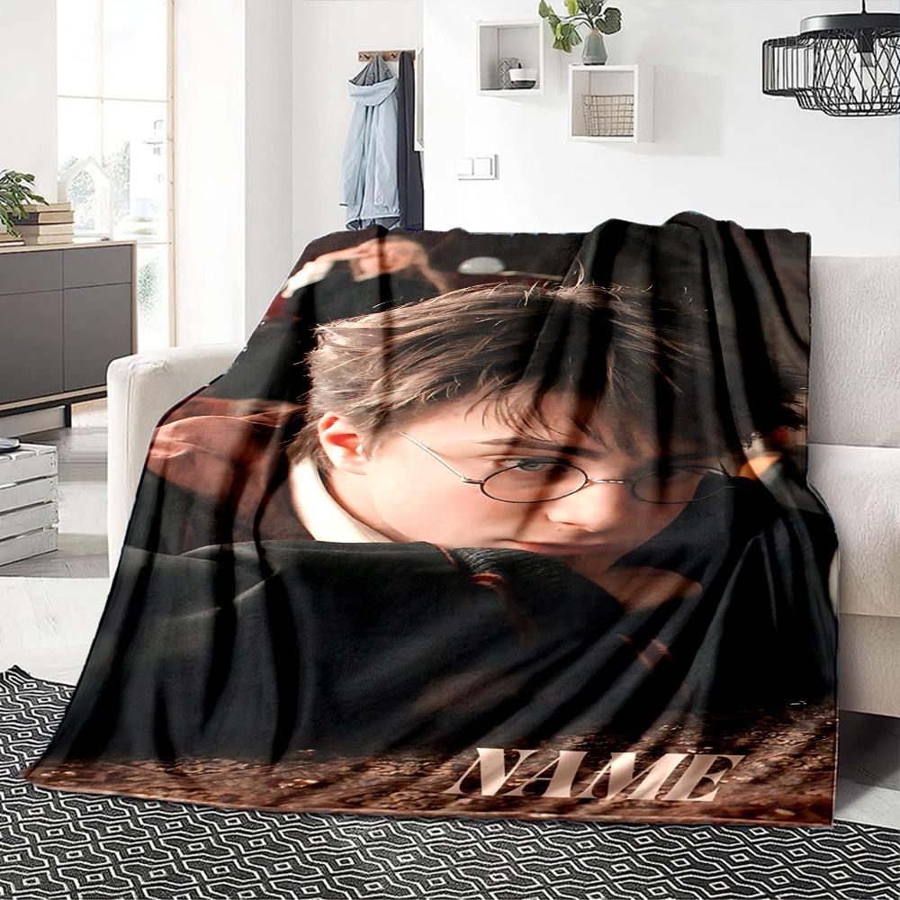 Custom Name "Harry Potter's Journey" blanket for Couch & Bed, Plush Cozy Fuzzy Blanket Super Soft & Warm Blankets for Fall and Winter. 0908104