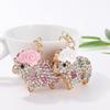 Zodiac Goat Rhinestone Keychain Shiny Bling Rhinestone 1Pcs Alloy Key Ring for Graduation Gift Backpack Pendant
