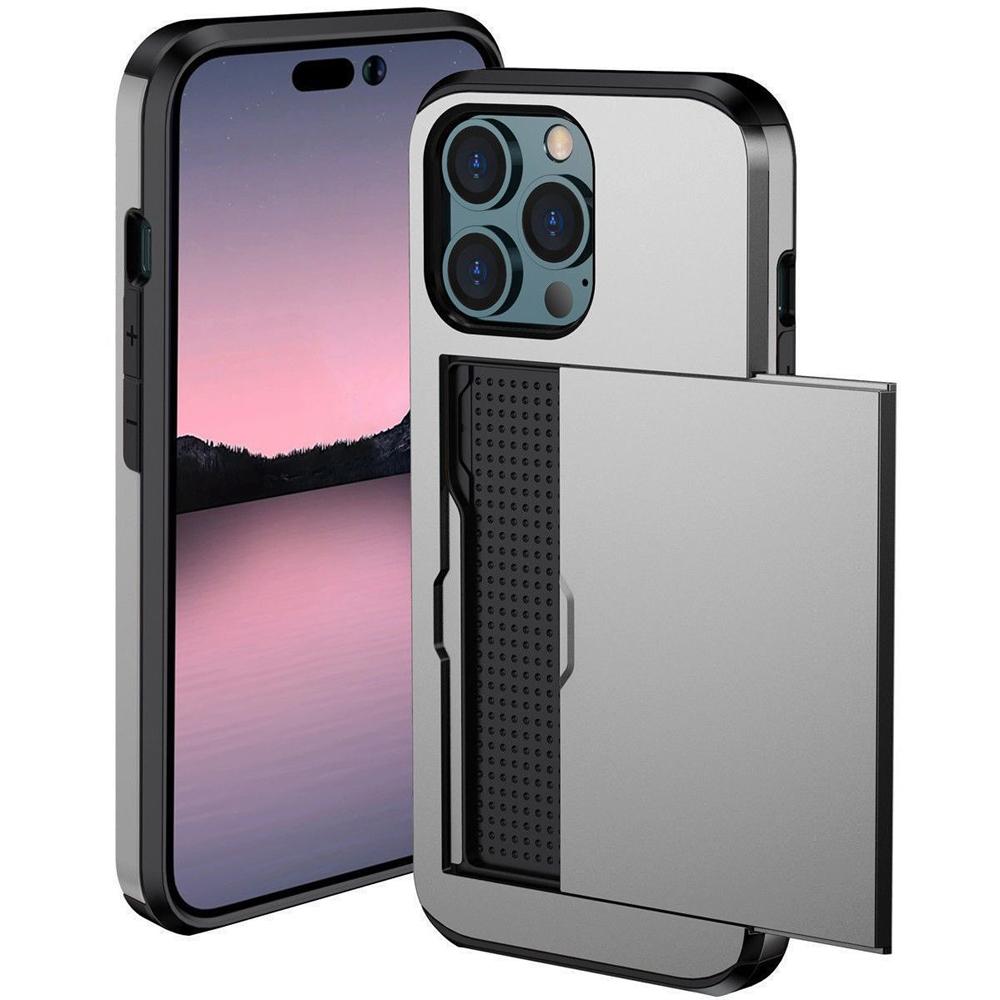 Shockproof Heavy Hard Case with Card Slot for IPhone 16 Pro Max 15 Pro Max 14 Pro Max