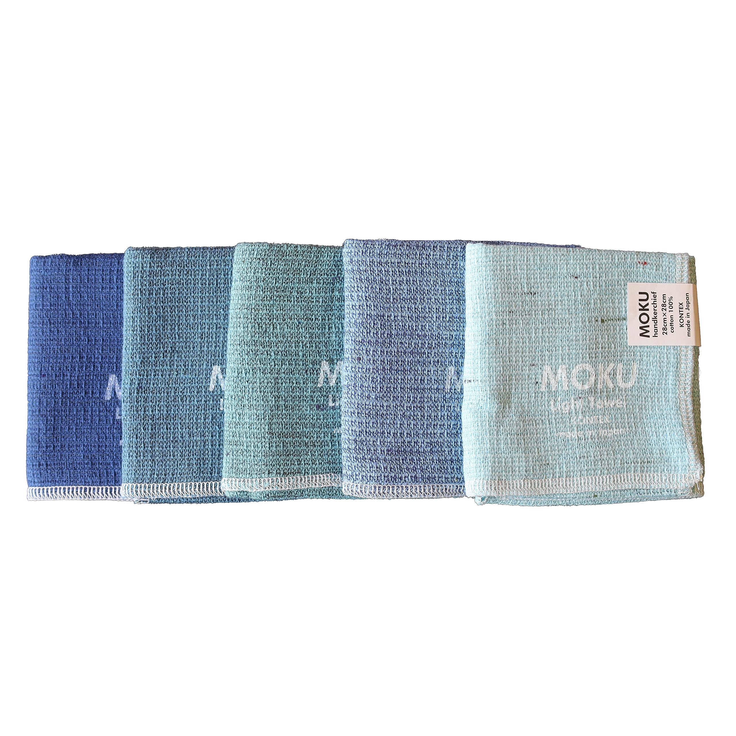 

Contex MOKU 59718-90 Handkerchiefs, 5-Piece Set (Navy/Turquoise/Blue-Green/Blue/Aqua)