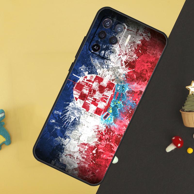 Croatia Flag Case For OPPO A16 A76 A96 A98 A78 A58 A5 A9 A15 A17 A77 A52 A72 A53S A57S A94 A74 A54 Cover