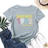 1972 Vintage Alphabet Cotton T-Shirt Short Sleeve Round Neck Women 2d Print Tops