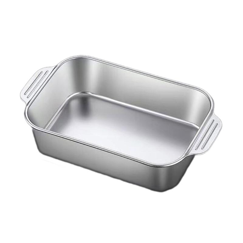 Cooking Tray Grilled Fish Plate StainIess Steel Roasting Plate Baking Tray Metal Food Tray Gift for Fish Enthusiasts