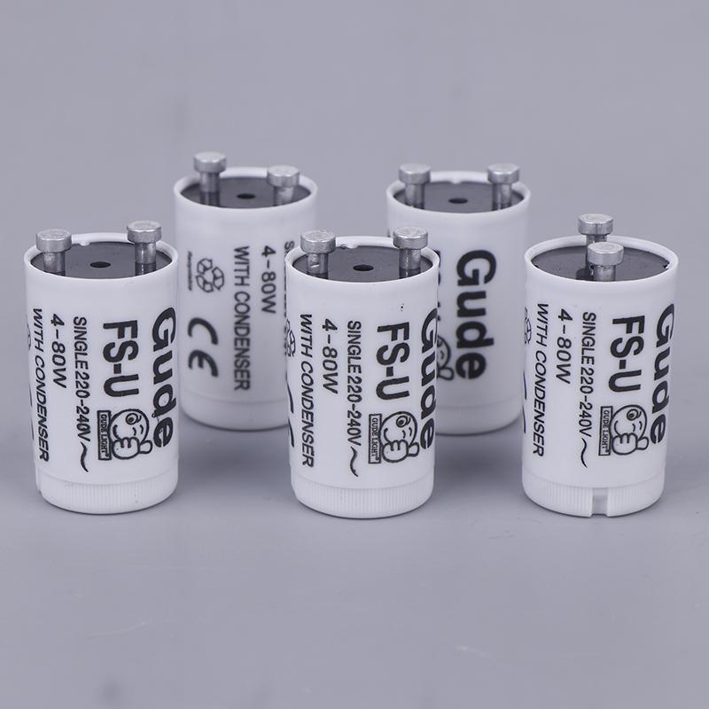 5 Pz/Set Singolo 220V-250V 4-80W Starter Lampada Fluorescente Fs-U S2 Tl Starter Tubo Fusibile Starter Ce Rohs
