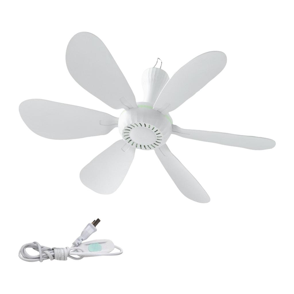 USB Operated Ceiling Fan, 17in Small Portable Ceiling Fan,  USB Tent Fans For Rv, Camping, Outdoor Hanging Gazebo Tents Ceiling Canopy Dorm Room Fan,