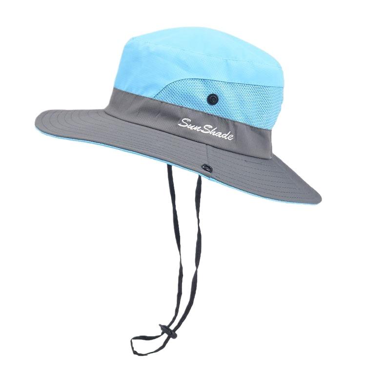 Sommer Damen Outdoor Sonnenhut Zopfloch Fischerhut Sonnenschutz Sonnenhut atmungsaktiv Bergsteigerhut Eltern-Kind-Modell