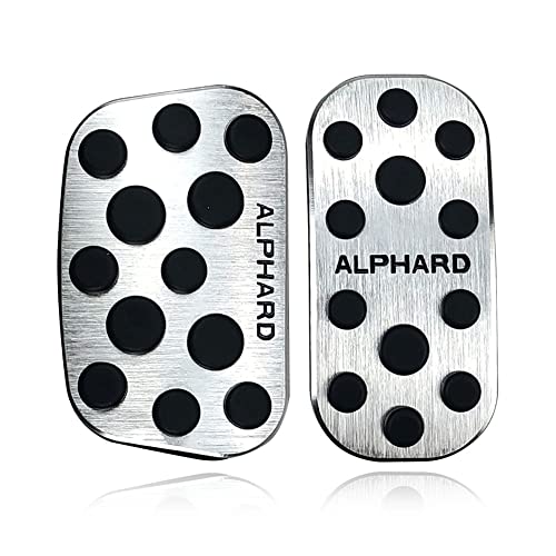 

LEXLEYS Alphard 20 Series 30 Series Aluminum Pedal Accelerator Brake Cover No Tools Required Non-Slip Rubber Cover Custom Dress-Up Parts (Silver)