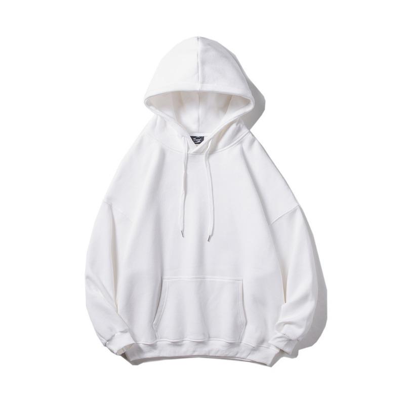 

Весенний новый мужской повседневный свитер с капюшоном большого размера для молодых студентов в гонконгском стиле с длинным рукавом и свободным воротом с капюшоном Tide 4XL белый