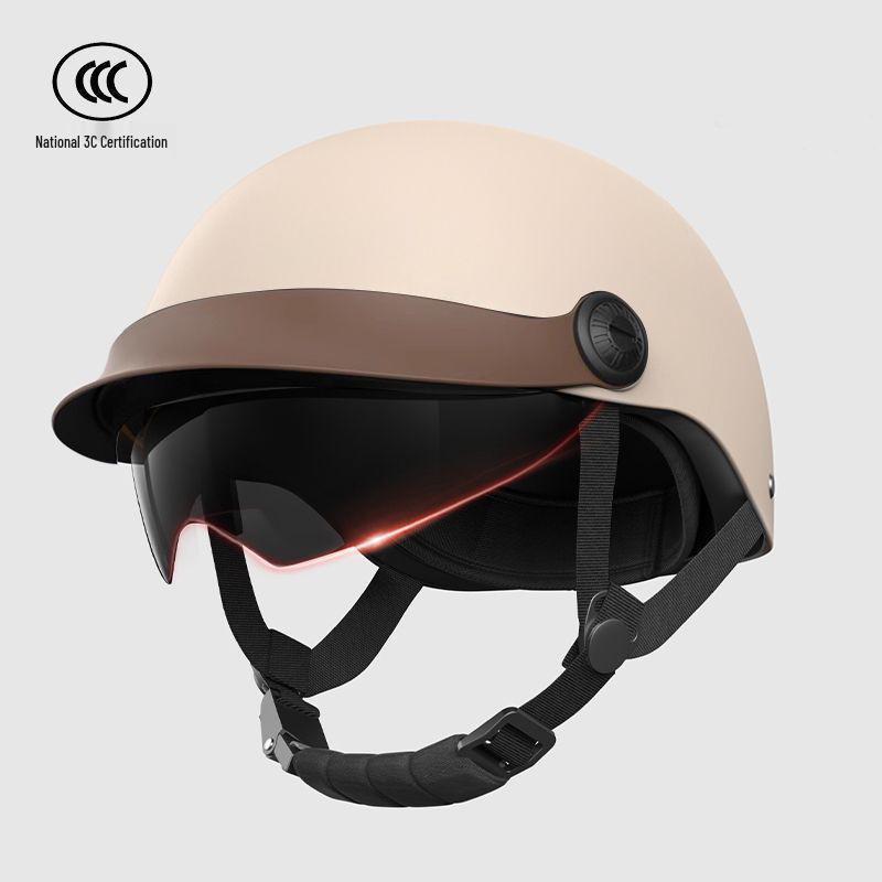 3C Certified Universal Electric Vehicle Helmet for Men & Women - Sun Protection, All-Season, Half Helmet
