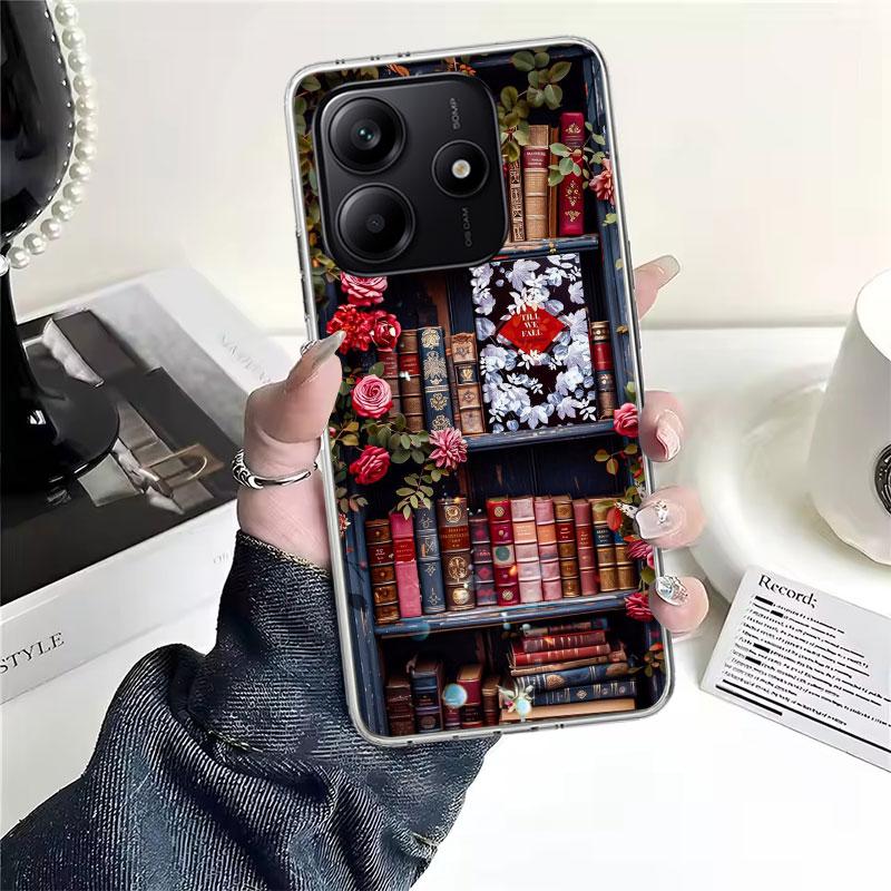 Read Books illustration Reading Soft Phone Case For Xiaomi Redmi Note 15 14 14S 13 12 Pro Plus 12S 11 11S 11E 10 10S 11T 5G Fund