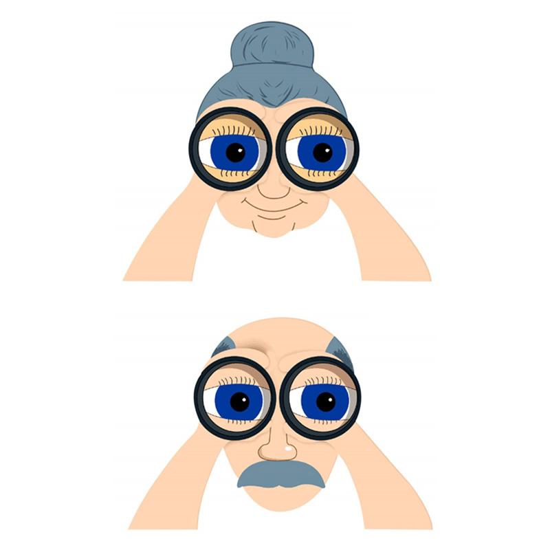 

1 шт. Бинокль для улицы для назойливой игривой дачи 2D украшения для двора Креативное украшение для забора Старик и дама