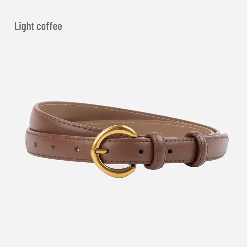Cuckoo Women's Genuine Leather Skinny Belt for Jeans - Versatile Cowhide Casual Accessory