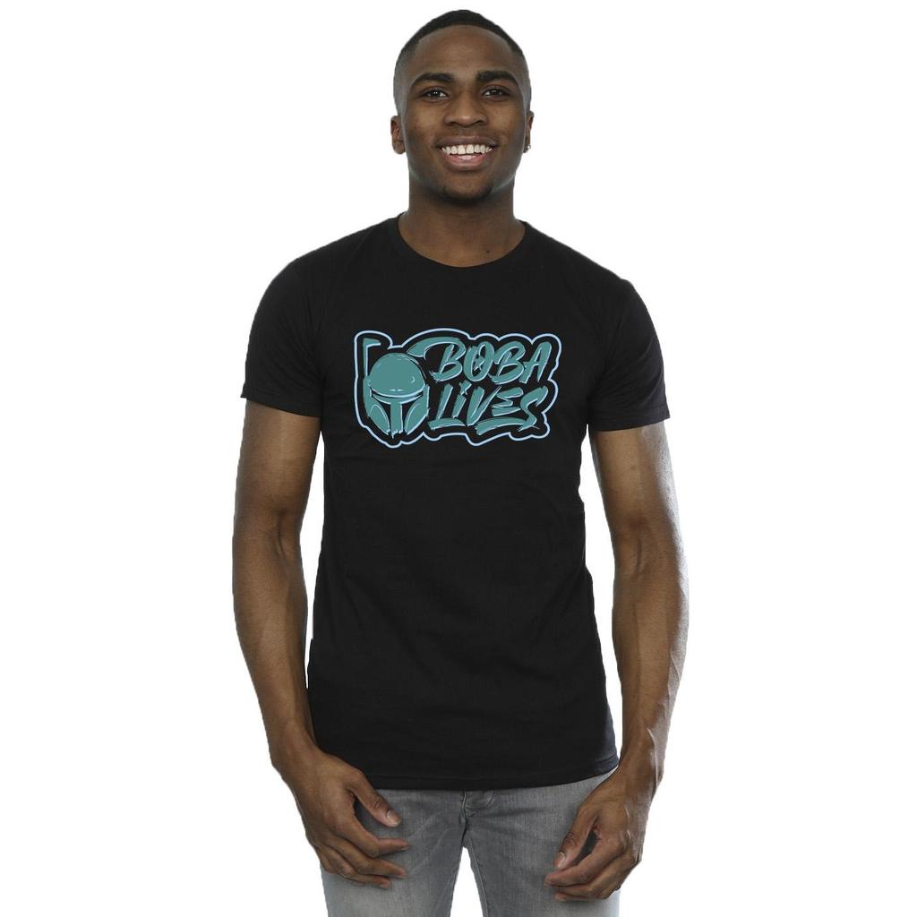Star Wars Mens The Book Of Boba Fett Lives Chest T-Shirt
