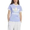 Adidas Originals Colorblock Trefoil Casual Round Neck Short Sleeve T-Shirt Women Tops Light-Purple IT9822
