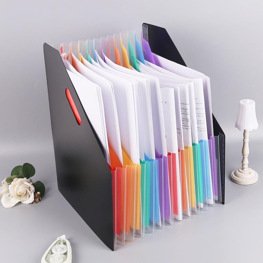 Folder 13 Pockets File Folder Stand Up Rainbow Color Document Holder  Contract Invoices