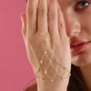 Bohemian Style Hand Chain Bracelet Multilayer Zircon Rhinestone Finger Bracelet Crystal Beads Hollow Design Zircon Bracelet