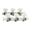 Three-in-Line Classical Guitar Tuners with Flower Pattern Knobs and Wooden String Posts
