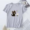 Women's Cotton T-shirt Fashion Kawaii Harajuku Cat Graphic T Shirts Summer Short Sleeve Female Tee Tops Woman Tshirt Clothing