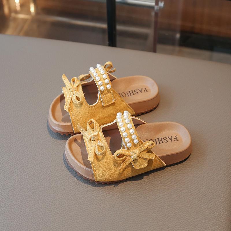 Girls slippers Children's Non-slip Student Fashion Bow New Summer Shoes Soft Sole Beach slippers Kids