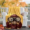 Curious George Flannel Blanket Soft Warm All-Season Throw, Design for Camping, Car Travel, Hiking Sofa, Bed, Office Perfect Gift for Parties