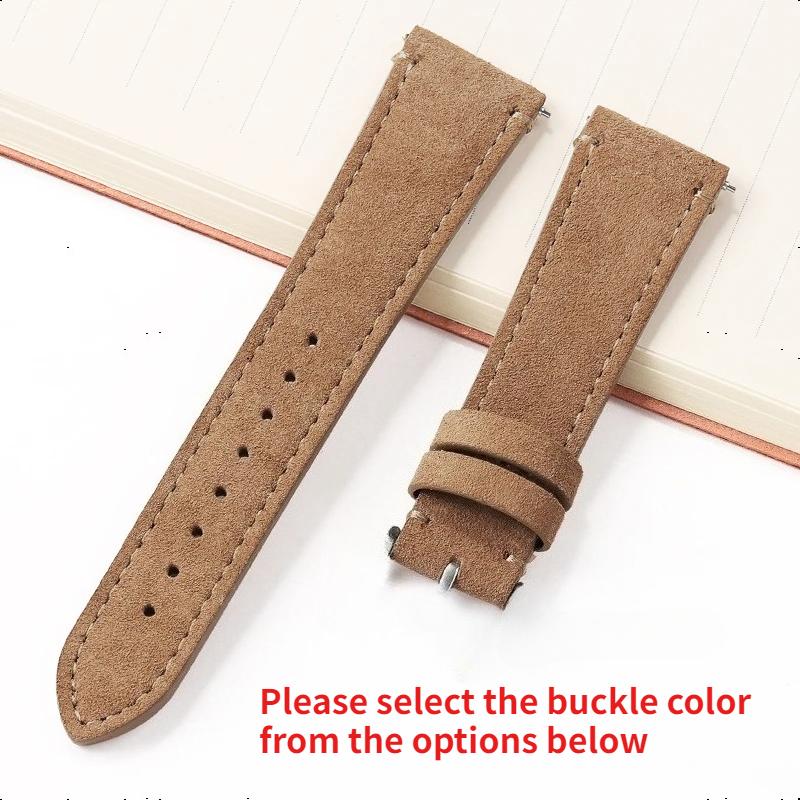 

Suede Leather Watch Strap Vintage Brown Watch Band 20mm 22mm with Quick Release WatchBand Wristband Accessories for Women Men 20mm&rose gold buckle коричневый