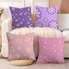 Romantic Daisy Print Spring Cushion Cover Natural Linen Organic Fabric DoubleSided Printing Sofa Home Decor Breathable