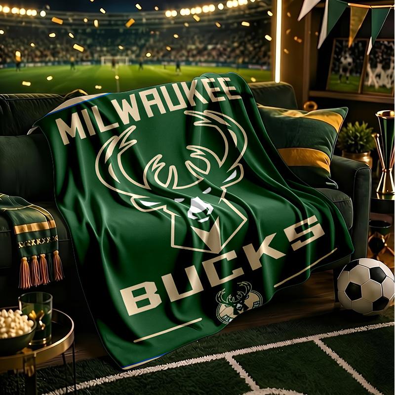 Bucks Team Logo Blanket Lightweight Flannel Bedding Blanket Perfect for Travel, Camping, Living Rooms, Offices, Sofas, Fan Christmas gift