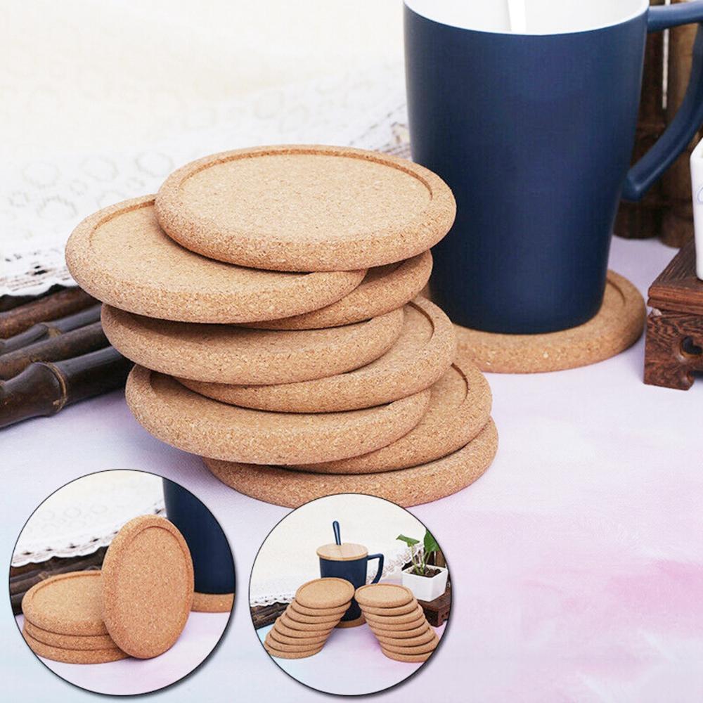 Wine Home Decoration Heat Resistant Non-Slip Natural Cork Coasters Placemats Table Mat Mug Pad