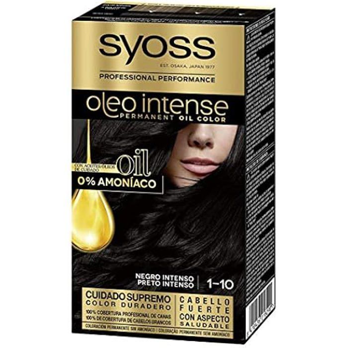 Coloration Permanente - SYOSS - Oleo Intense - Noir Intense - Sans Ammoniaque - 2 Unités