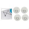 4pcs 4" Stainless Steel Inflatable Boat Kayak Dinghy DRing PVC Patch White