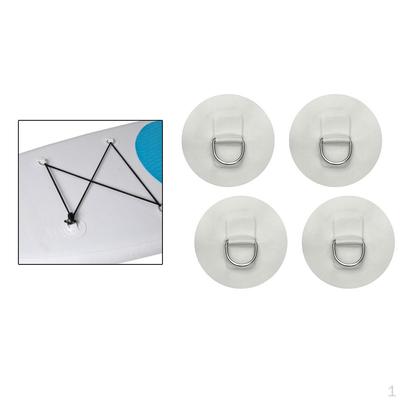4 pezzi 4" Acciaio Inossidabile Barca Gonfiabile Kayak Dinghy Anello D Patch in PVC Bianco