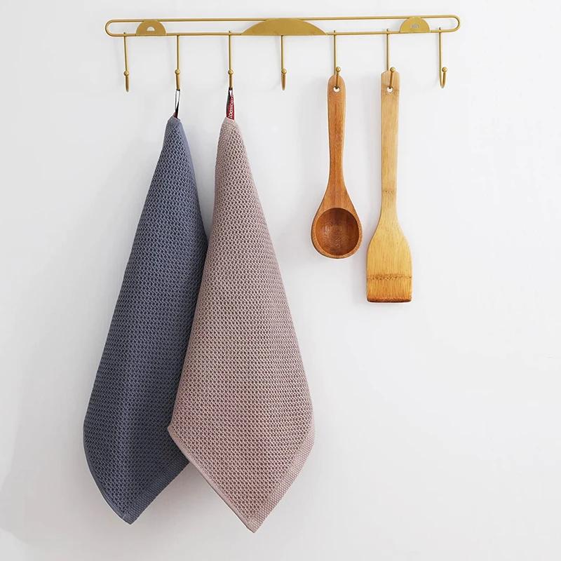 Honeycomb 100% Cotton Kitchen Towels Ultra Soft Absorbent Reusable Washable Household Dish Cloths Cleaning Towels