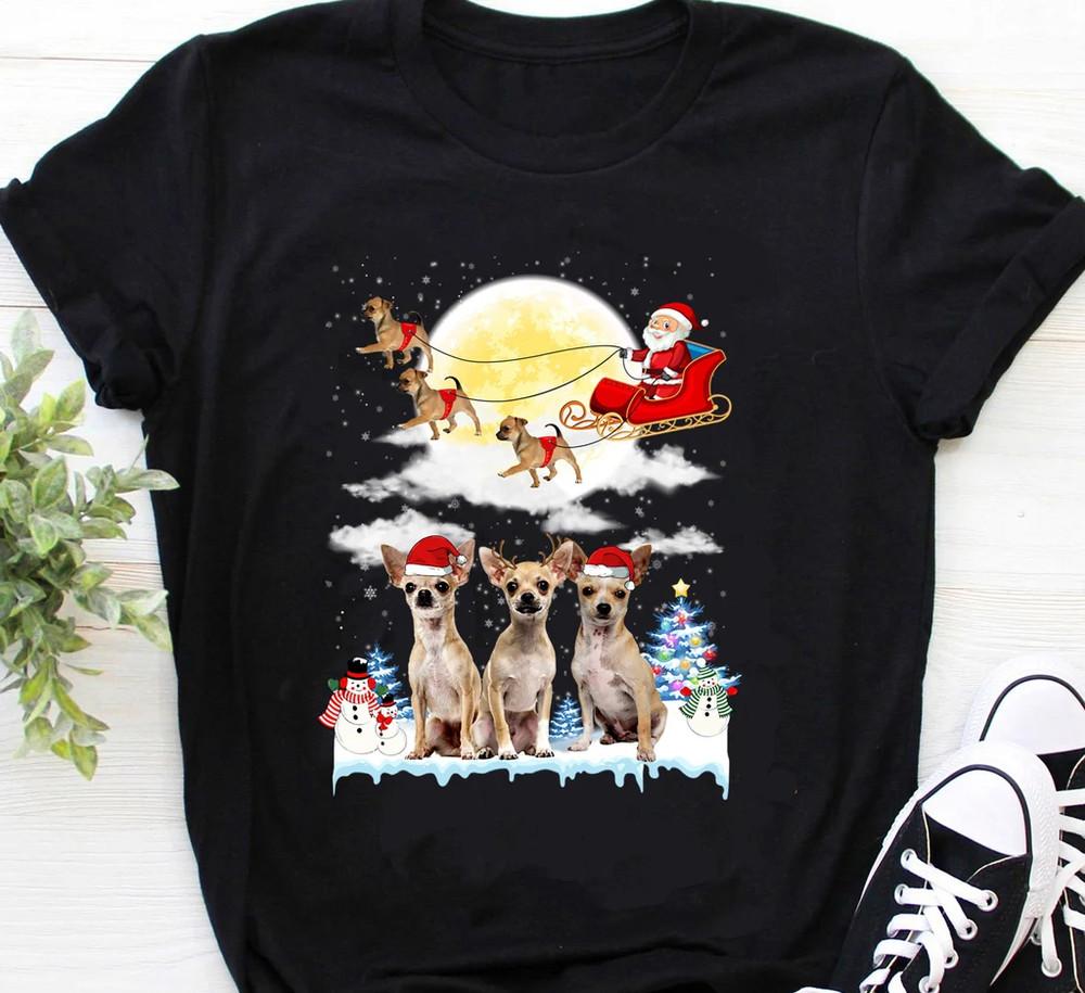 

Chihuahua Christmas Lovely Dog black Tshirt HOT NEW CHRISTMAS SHIRT KK2192 Unisex T-Shirt XXXL