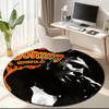 1pc Famous rock singer Johnny Hallyday Round carpet Painted Printed circular carpet, home door mat, outdoor travel protection carpet