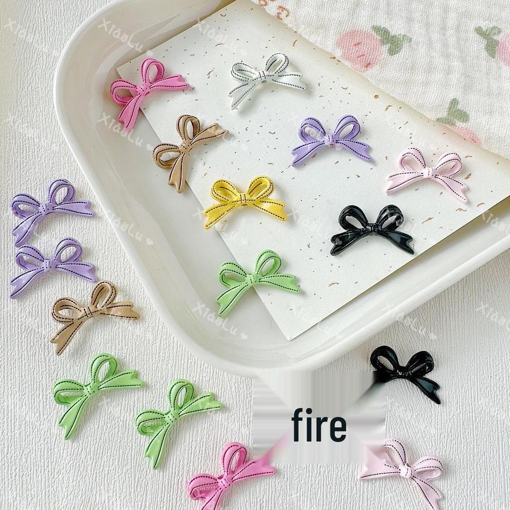 Macaron Color Bow Tie Bead String Necklace & Hair Accessories