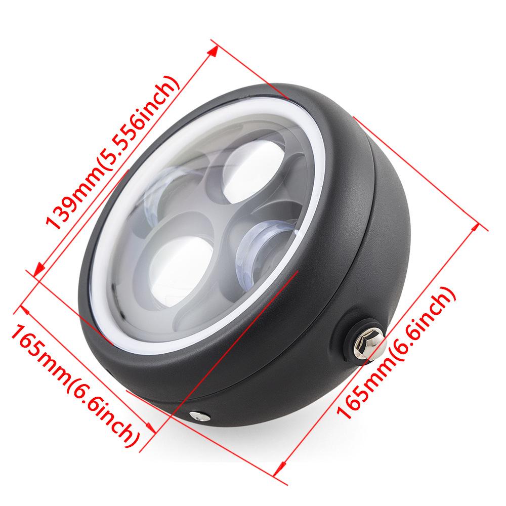 Universal 5.7 Inch Motorcycle Headlight With Angel Eye Led, Compatible With Suzuki Honda Cg125 Gn125, Modification Headlamp Accessories