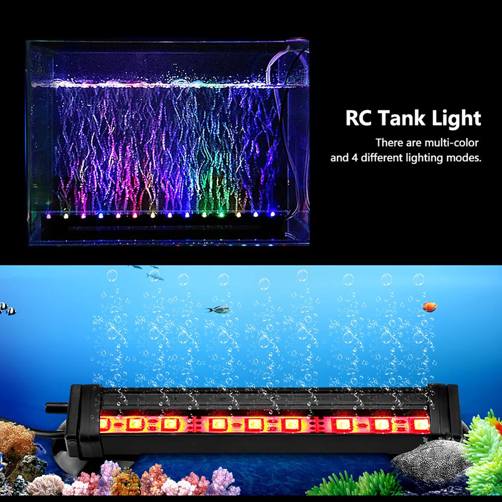 Fish Bubble Light Underwater Led Light with Remote Control Aquarium Light Kit 16cm