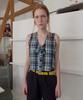 Nokeontencheu 349. Ribbon Solid Sleeveless _ Green Check