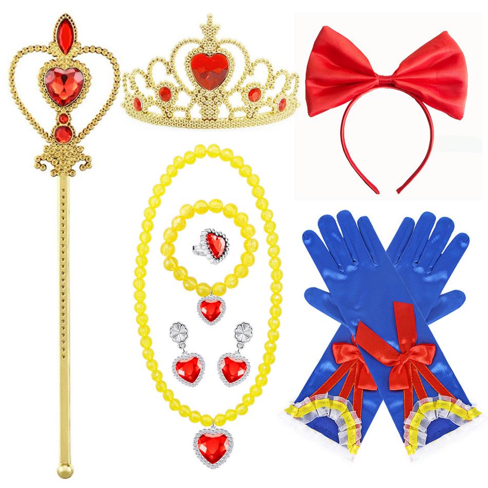 Children'S Accessories Set Love Snowflake Crown Magic Wand Princess Necklace Gloves