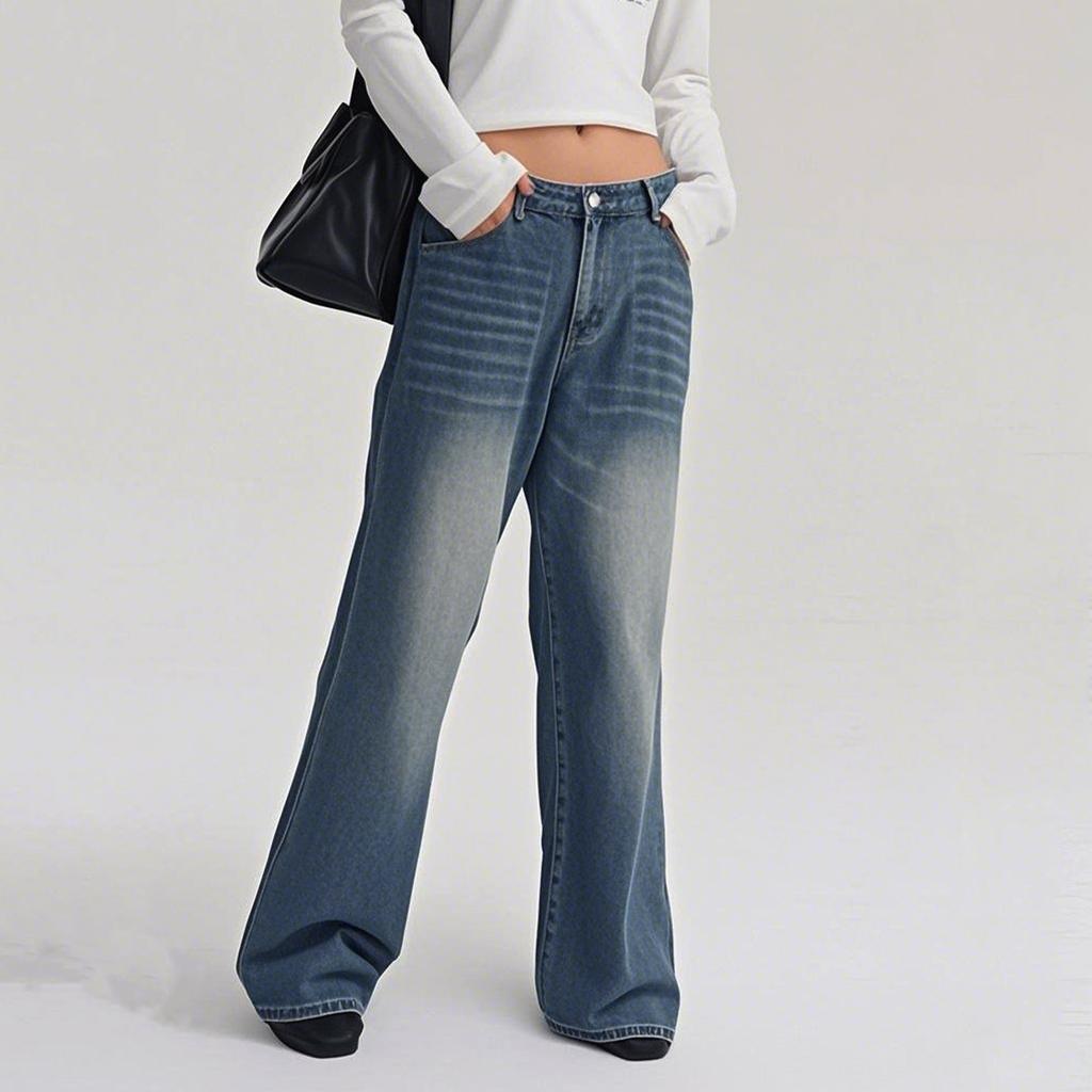 Women's Fashion Casual Versatile Vintage Wide Leg Jeans