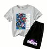 Anime Game Fortress Print Outdoor Street Kids T-shirt and Shorts Summer Home Casual Outfit Boy and Girl's Sports Set