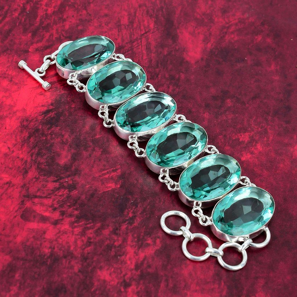 Faceted Aqua Apatite 925 Solid Sterling Sliver Jewelry, Handmade Bracelet & Necklace Jewelry Set For Women, Pretty Gemstone Jewelry For Wedding Gift