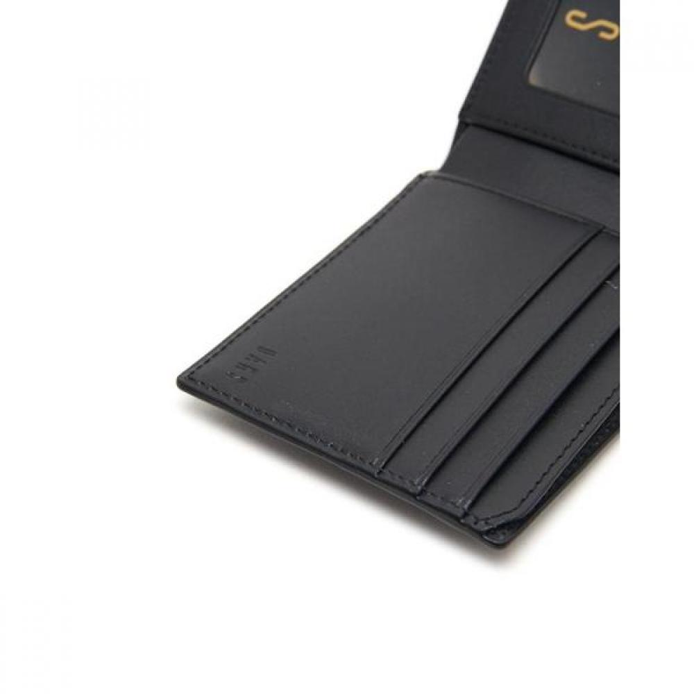 Daks Black Leather Classic Wallet Dd Logo Dbwa2f325bk