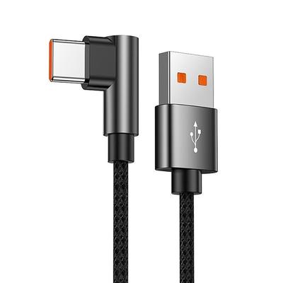 90 Degree Quick Charge 4.0 Data Line Fast Charging USB A To USB Type C Cable PD 66W Right Angle